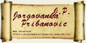 Jorgovanka Pribanović vizit kartica